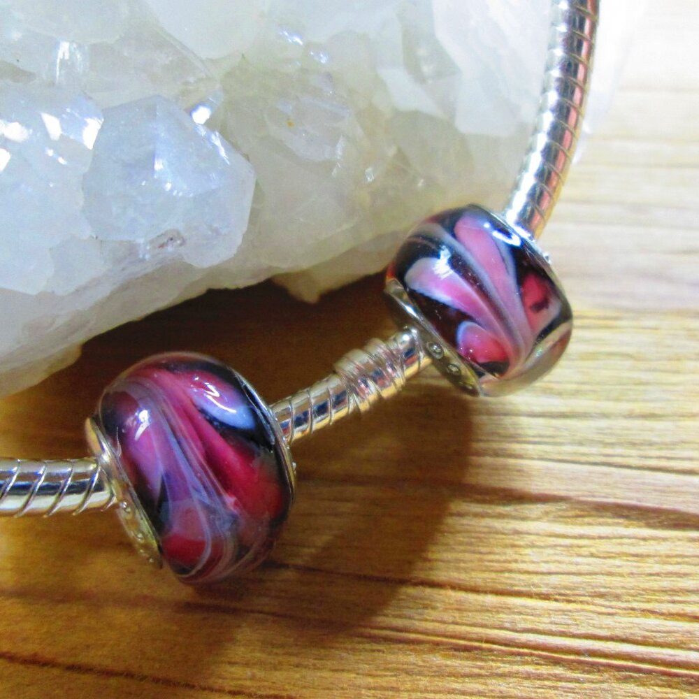 2 Murano Glass European Charms